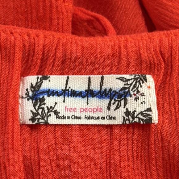 Intimately Free People Cascades Coral Red Tank Top Size Small - Picture 11 of 12